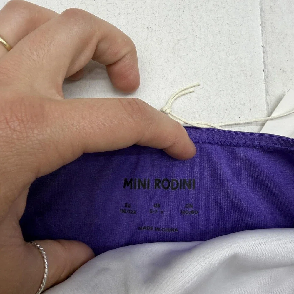 Mini Rodini Swimsuit Girls 6-7Y Purple Flower Halterneck One Piece NWT UPF 50+